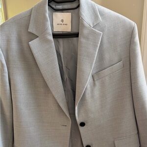 Anine Bing Quinn Light Gray/blue Blazer